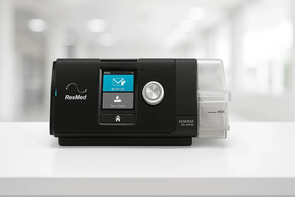 ResMed CPAP machine offering clear mind and better sleep.