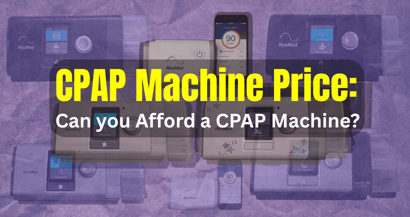 CPAP machines displayed with mobile app for tracking data.