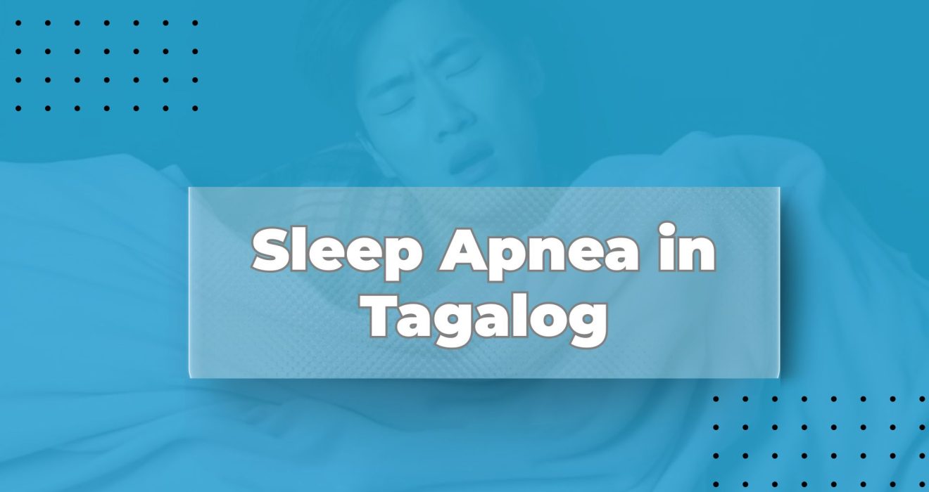 Person experiencing sleep apnea while lying in bed.