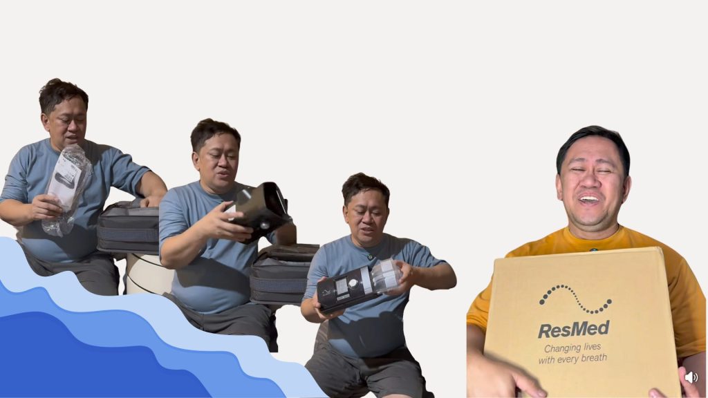 Betong unboxing CPAP machine during his therapy journey.